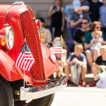 Small Town Fourth of July Parade, Vintage Firetruck with America